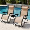 image:imageBest Choice Products Set of 2 Adjustable Steel Mesh Zero Gravity Lounge Chair Recliners wPillows and Cup Holder Trays  MarigoldWhiteSand