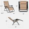 image:imageBest Choice Products Set of 2 Adjustable Steel Mesh Zero Gravity Lounge Chair Recliners wPillows and Cup Holder Trays  MarigoldWhiteSand