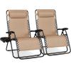 image:imageBest Choice Products Set of 2 Adjustable Steel Mesh Zero Gravity Lounge Chair Recliners wPillows and Cup Holder Trays  MarigoldWhiteSand