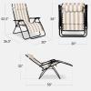 image:imageBest Choice Products Set of 2 Adjustable Steel Mesh Zero Gravity Lounge Chair Recliners wPillows and Cup Holder Trays  MarigoldWhiteTan Stripes
