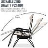image:imageBest Choice Products Set of 2 Adjustable Steel Mesh Zero Gravity Lounge Chair Recliners wPillows and Cup Holder Trays  MarigoldWhiteTan Stripes