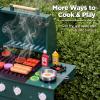 image:imageBest Choice Products Kids BBQ Grill Playset Wooden Play Kitchen Toy with 28 Accessories Realistic Toy Grill with Clicking Knobs Side Burners amp Storage IndoorOutdoor for Toddlers Boys amp Girls