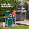 image:imageBest Choice Products Kids BBQ Grill Playset Wooden Play Kitchen Toy with 28 Accessories Realistic Toy Grill with Clicking Knobs Side Burners amp Storage IndoorOutdoor for Toddlers Boys amp Girls