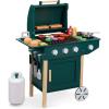 image:imageBest Choice Products Kids BBQ Grill Playset Wooden Play Kitchen Toy with 28 Accessories Realistic Toy Grill with Clicking Knobs Side Burners amp Storage IndoorOutdoor for Toddlers Boys amp Girls