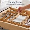 image:imageBest Choice Products 5Piece Flatware Organizer Set Woven Modular Silverware amp Utensil Drawer Organizer Trays Drawer Divider Storage Containers for Kitchen Bathroom amp Office Utensils  ChestnutNatural