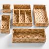 image:imageBest Choice Products 5Piece Flatware Organizer Set Woven Modular Silverware amp Utensil Drawer Organizer Trays Drawer Divider Storage Containers for Kitchen Bathroom amp Office Utensils  ChestnutNatural