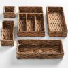 image:imageBest Choice Products 5Piece Flatware Organizer Set Woven Modular Silverware amp Utensil Drawer Organizer Trays Drawer Divider Storage Containers for Kitchen Bathroom amp Office Utensils  ChestnutChestnut