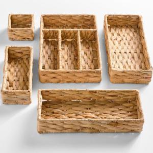 image:imageBest Choice Products 5Piece Flatware Organizer Set Woven Modular Silverware amp Utensil Drawer Organizer Trays Drawer Divider Storage Containers for Kitchen Bathroom amp Office Utensils  ChestnutNatural