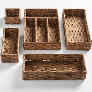 image:imageBest Choice Products 5Piece Flatware Organizer Set Woven Modular Silverware amp Utensil Drawer Organizer Trays Drawer Divider Storage Containers for Kitchen Bathroom amp Office Utensils  ChestnutChestnut