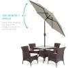 image:imageBest Choice Products 75ft HeavyDuty Round Outdoor Market Table Patio Umbrella wSteel Pole Push Button Tilt Easy Crank Lift  RedBeige