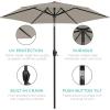 image:imageBest Choice Products 75ft HeavyDuty Round Outdoor Market Table Patio Umbrella wSteel Pole Push Button Tilt Easy Crank Lift  RedBeige