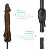 image:imageBest Choice Products 75ft HeavyDuty Round Outdoor Market Table Patio Umbrella wSteel Pole Push Button Tilt Easy Crank Lift  RedBrown