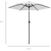 image:imageBest Choice Products 75ft HeavyDuty Round Outdoor Market Table Patio Umbrella wSteel Pole Push Button Tilt Easy Crank Lift  RedFog Gray
