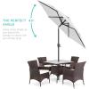 image:imageBest Choice Products 75ft HeavyDuty Round Outdoor Market Table Patio Umbrella wSteel Pole Push Button Tilt Easy Crank Lift  RedFog Gray