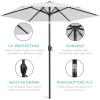image:imageBest Choice Products 75ft HeavyDuty Round Outdoor Market Table Patio Umbrella wSteel Pole Push Button Tilt Easy Crank Lift  RedFog Gray