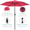 image:imageBest Choice Products 75ft HeavyDuty Round Outdoor Market Table Patio Umbrella wSteel Pole Push Button Tilt Easy Crank Lift  RedHot Pink