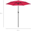 image:imageBest Choice Products 75ft HeavyDuty Round Outdoor Market Table Patio Umbrella wSteel Pole Push Button Tilt Easy Crank Lift  RedHot Pink