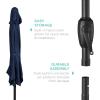 image:imageBest Choice Products 75ft HeavyDuty Round Outdoor Market Table Patio Umbrella wSteel Pole Push Button Tilt Easy Crank Lift  RedNavy Blue