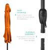 image:imageBest Choice Products 75ft HeavyDuty Round Outdoor Market Table Patio Umbrella wSteel Pole Push Button Tilt Easy Crank Lift  RedOrange