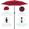 image:imageBest Choice Products 75ft HeavyDuty Round Outdoor Market Table Patio Umbrella wSteel Pole Push Button Tilt Easy Crank Lift  RedRed