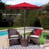 image:imageBest Choice Products 75ft HeavyDuty Round Outdoor Market Table Patio Umbrella wSteel Pole Push Button Tilt Easy Crank Lift  RedRed