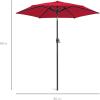 image:imageBest Choice Products 75ft HeavyDuty Round Outdoor Market Table Patio Umbrella wSteel Pole Push Button Tilt Easy Crank Lift  RedRed
