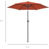 image:imageBest Choice Products 75ft HeavyDuty Round Outdoor Market Table Patio Umbrella wSteel Pole Push Button Tilt Easy Crank Lift  RedRust