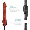 image:imageBest Choice Products 75ft HeavyDuty Round Outdoor Market Table Patio Umbrella wSteel Pole Push Button Tilt Easy Crank Lift  RedRust