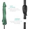 image:imageBest Choice Products 75ft HeavyDuty Round Outdoor Market Table Patio Umbrella wSteel Pole Push Button Tilt Easy Crank Lift  RedSeaglass