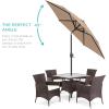 image:imageBest Choice Products 75ft HeavyDuty Round Outdoor Market Table Patio Umbrella wSteel Pole Push Button Tilt Easy Crank Lift  RedTan