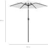 image:imageBest Choice Products 75ft HeavyDuty Round Outdoor Market Table Patio Umbrella wSteel Pole Push Button Tilt Easy Crank Lift  RedWhite