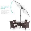 image:imageBest Choice Products 75ft HeavyDuty Round Outdoor Market Table Patio Umbrella wSteel Pole Push Button Tilt Easy Crank Lift  RedWhite