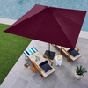 image:imageBest Choice Products 9ft Deep Square Solar Powered LED Lighted Patio Umbrella wWoodgrain Pattern UVResistant Fabric Hand Crank  Navy BlueBurgundy