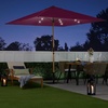 image:imageBest Choice Products 9ft Deep Square Solar Powered LED Lighted Patio Umbrella wWoodgrain Pattern UVResistant Fabric Hand Crank  Navy BlueBurgundy