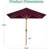 image:imageBest Choice Products 9ft Deep Square Solar Powered LED Lighted Patio Umbrella wWoodgrain Pattern UVResistant Fabric Hand Crank  Navy BlueBurgundy