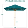 image:imageBest Choice Products 9ft Deep Square Solar Powered LED Lighted Patio Umbrella wWoodgrain Pattern UVResistant Fabric Hand Crank  Navy BlueCerulean