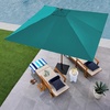 image:imageBest Choice Products 9ft Deep Square Solar Powered LED Lighted Patio Umbrella wWoodgrain Pattern UVResistant Fabric Hand Crank  Navy BlueCerulean