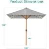 image:imageBest Choice Products 9ft Deep Square Solar Powered LED Lighted Patio Umbrella wWoodgrain Pattern UVResistant Fabric Hand Crank  Navy BlueFog Gray