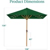 image:imageBest Choice Products 9ft Deep Square Solar Powered LED Lighted Patio Umbrella wWoodgrain Pattern UVResistant Fabric Hand Crank  Navy BlueGreen