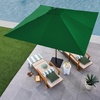 image:imageBest Choice Products 9ft Deep Square Solar Powered LED Lighted Patio Umbrella wWoodgrain Pattern UVResistant Fabric Hand Crank  Navy BlueGreen