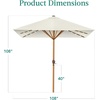 image:imageBest Choice Products 9ft Deep Square Solar Powered LED Lighted Patio Umbrella wWoodgrain Pattern UVResistant Fabric Hand Crank  Navy BlueIvory