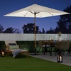 image:imageBest Choice Products 9ft Deep Square Solar Powered LED Lighted Patio Umbrella wWoodgrain Pattern UVResistant Fabric Hand Crank  Navy BlueIvory