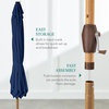 image:imageBest Choice Products 9ft Deep Square Solar Powered LED Lighted Patio Umbrella wWoodgrain Pattern UVResistant Fabric Hand Crank  Navy BlueNavy Blue