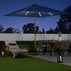 image:imageBest Choice Products 9ft Deep Square Solar Powered LED Lighted Patio Umbrella wWoodgrain Pattern UVResistant Fabric Hand Crank  Navy BlueNavy Blue