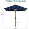 image:imageBest Choice Products 9ft Deep Square Solar Powered LED Lighted Patio Umbrella wWoodgrain Pattern UVResistant Fabric Hand Crank  Navy BlueNavy Blue