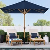 image:imageBest Choice Products 9ft Deep Square Solar Powered LED Lighted Patio Umbrella wWoodgrain Pattern UVResistant Fabric Hand Crank  Navy BlueNavy Blue