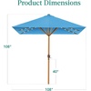image:imageBest Choice Products 9ft Deep Square Solar Powered LED Lighted Patio Umbrella wWoodgrain Pattern UVResistant Fabric Hand Crank  Navy BlueSky Blue