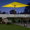 image:imageBest Choice Products 9ft Deep Square Solar Powered LED Lighted Patio Umbrella wWoodgrain Pattern UVResistant Fabric Hand Crank  Navy BlueYellow