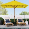 image:imageBest Choice Products 9ft Deep Square Solar Powered LED Lighted Patio Umbrella wWoodgrain Pattern UVResistant Fabric Hand Crank  Navy BlueYellow