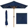 image:imageBest Choice Products 9ft Deep Square Solar Powered LED Lighted Patio Umbrella wWoodgrain Pattern UVResistant Fabric Hand Crank  Navy BlueNavy Blue